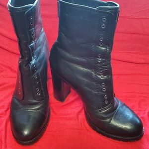 Jimmy Choo leather high heeled combat boot 37.5